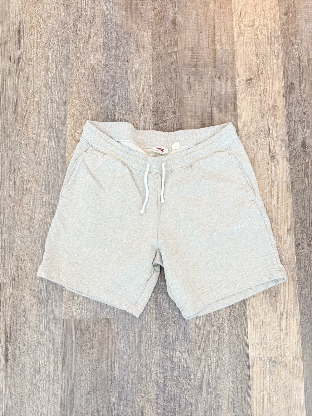 Levi’s Sweat Shorts Men’s L Gray Fleece Drawstring Lounge Casual